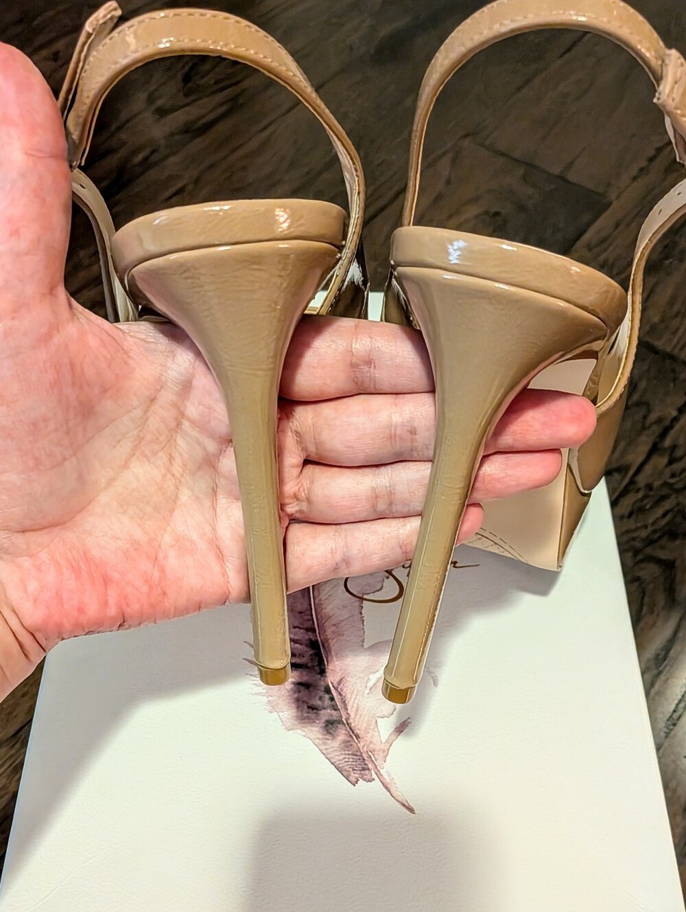 Never Worn Jessica Simpson Beige Peep-Toe Slingback Platform Heels - Picture 4 of 9